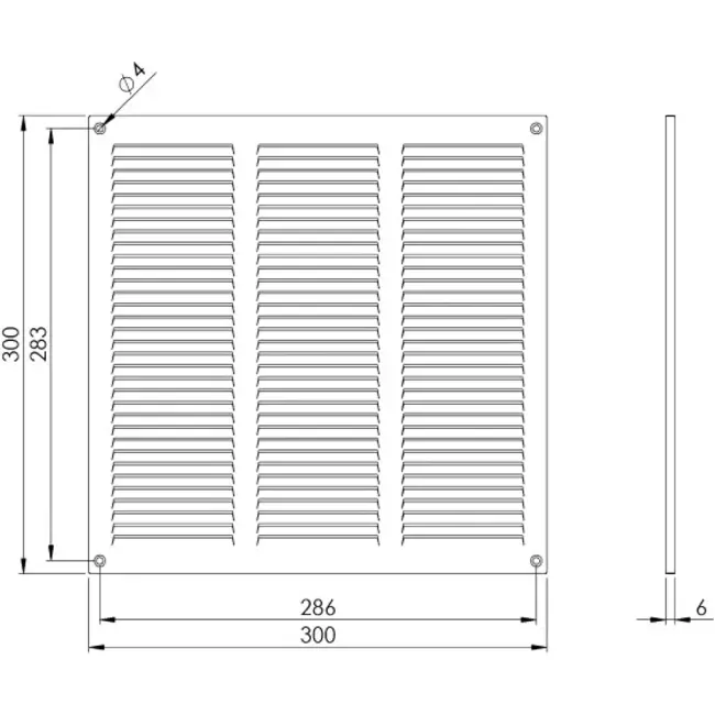 Metallgaller 300x300 mm, zink - MR3030Zn