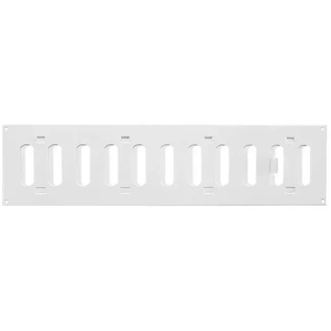 Metall justerbart rektangulärt spårgaller 400x100, vit  - MR4010R - RAL9016