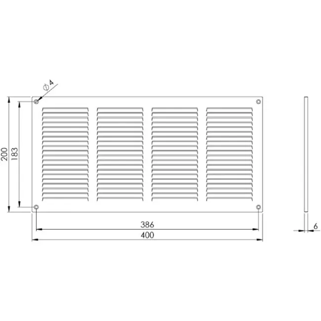 Metallgaller 400x200 mm svart - MR4020M - RAL9005