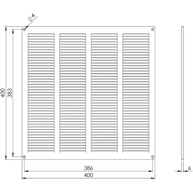 Metallgaller, zink 400x400 mm - MR4040Zn