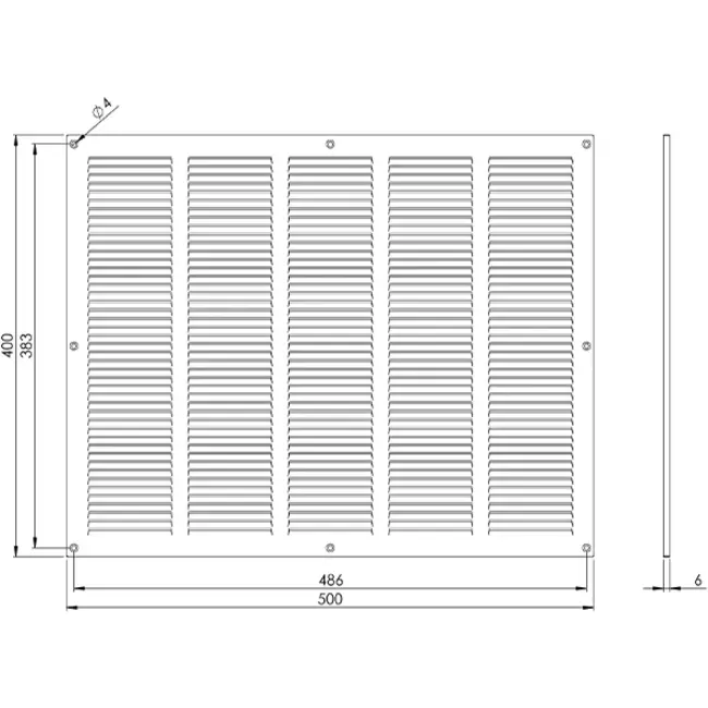 Metallgaller 500x400 mm, svart - MR5040M - RAL9005