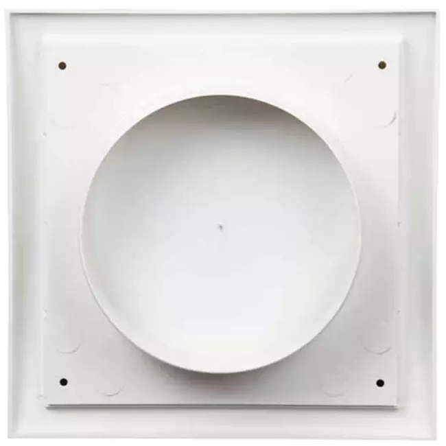 Fasadgaller med backspjäll 190x190 mm diameter 125 mm, vit t - ND12FV
