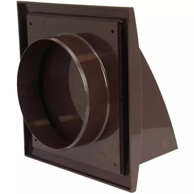 Fasadgaller med backspjäll 190x190 mm diameter 150 mm, brunt - ND15FVB