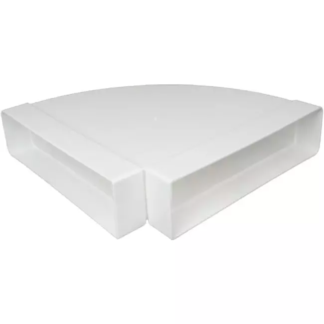 Rektangulär, horisontell 90° böj av plast 220X55 mm - KLH25-90