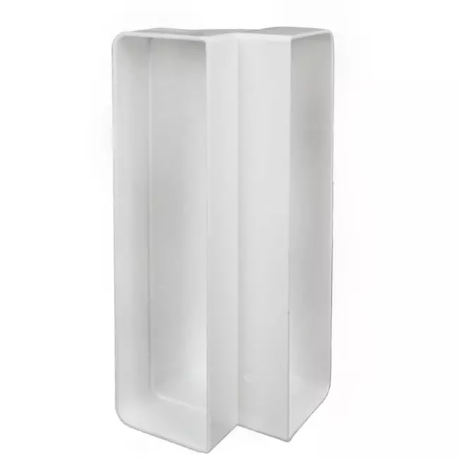Rektangulär böj av plast vertikal 90° Ø 125 mm - 220x55 mm KLV25-90
