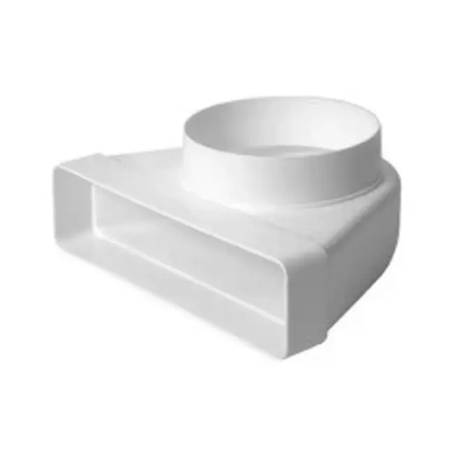 Rektangulär böj av plast vertikal 90°, Ø 100 mm - 220X55 mm KLD25-100