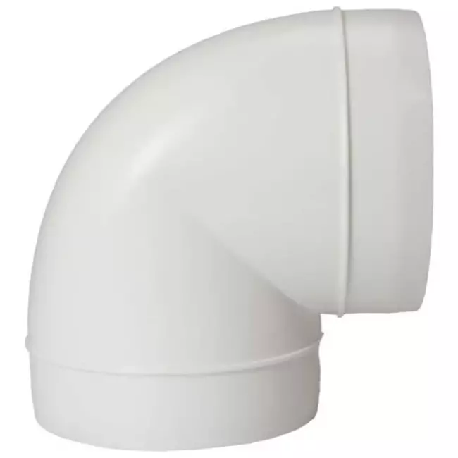 Rund 90° böj av plast, diameter: 125 mm AL125-90