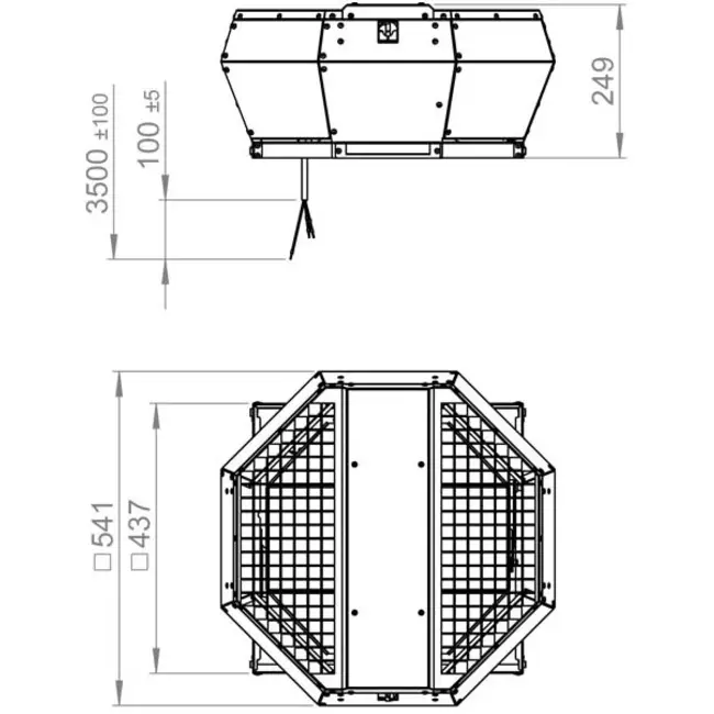 Takfläkt vertikal metall - DVA 315 E4P 43