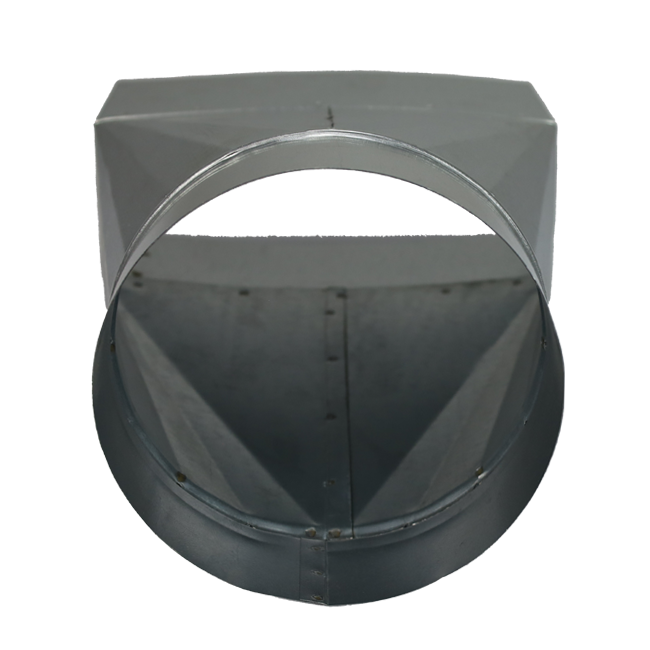 Adapter 220x80 mm till 160 mm diameter för kanal