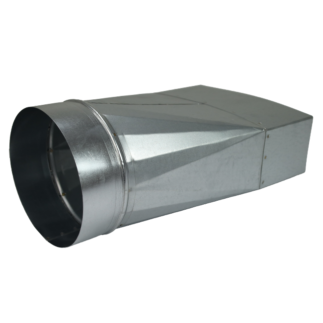 Adapter 220x80 mm till 160 mm diameter för kanal