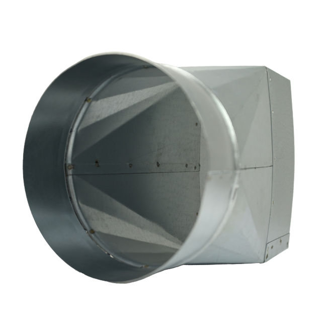 Adapter 220x80 mm till 160 mm diameter för kanal