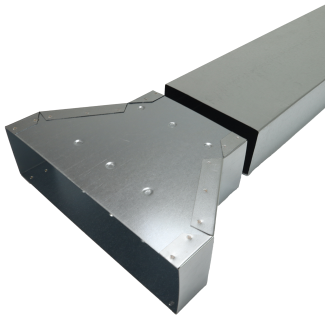 Reducerare 300x80 till 220x80 till galvaniserade rektangulära ventilationskanaler