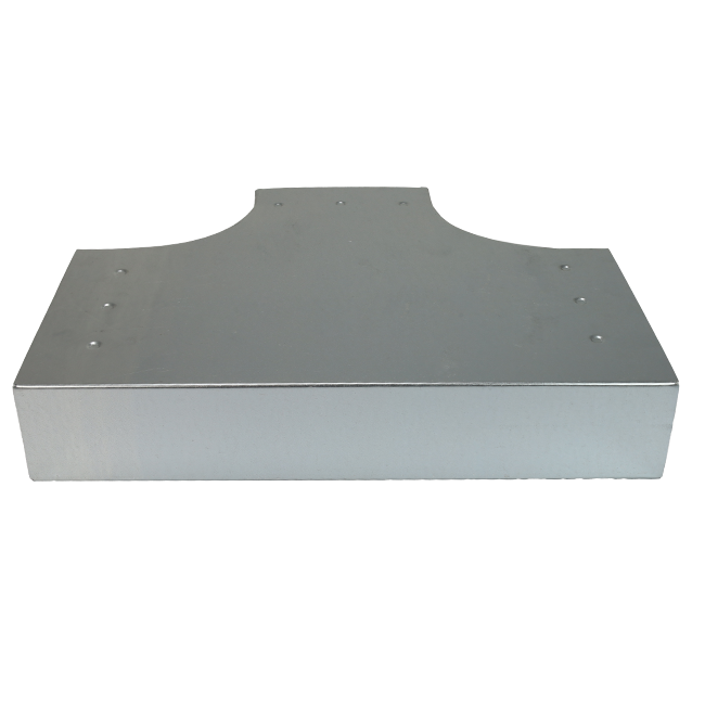 T-stycke 90 grader 220x80 mm - 220x80 mm till galvaniserad rektangulär ventilationskanal
