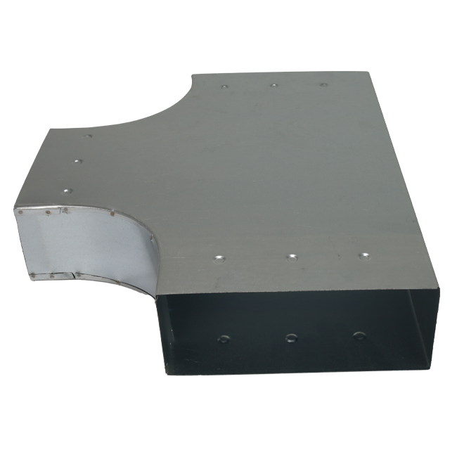 T-stycke 90 grader 300x80 - 220x80 till galvaniserad rektangulär ventilationskanal