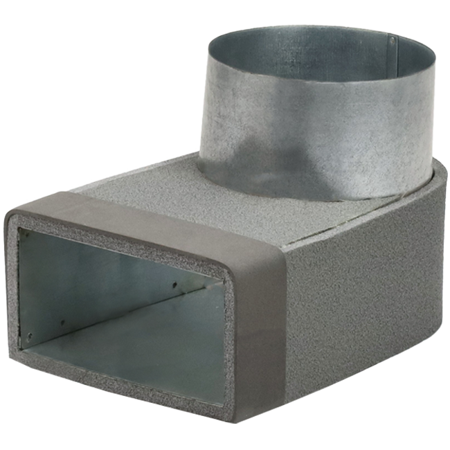 Thermoduct-vinkel 170 mm x 80 mm till diameter 160 mm för kanalisation