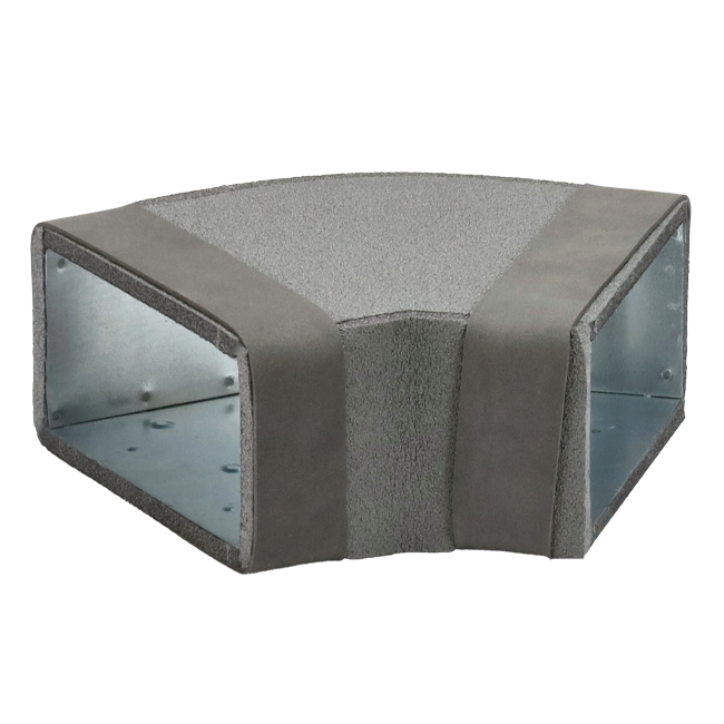 Thermoduct inbyggningsböj 45 grader 220x80 mm horisontell