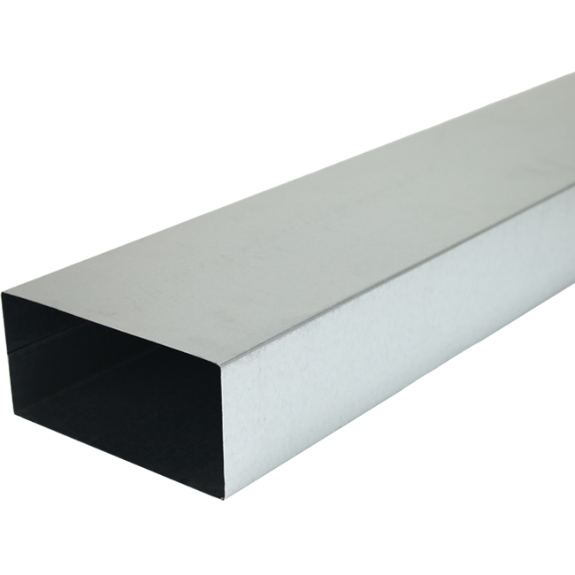 Galvaniserad ingjuten kanal 220x80 mm efter längd 1500 mm