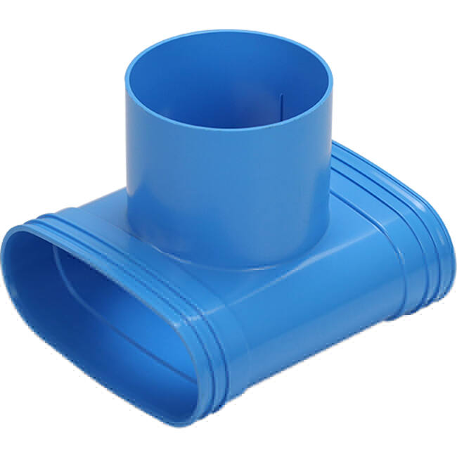Wavin Ventiza T-koppling PVC oval 195x80x50 mm med diameter 125 mm M/M/M