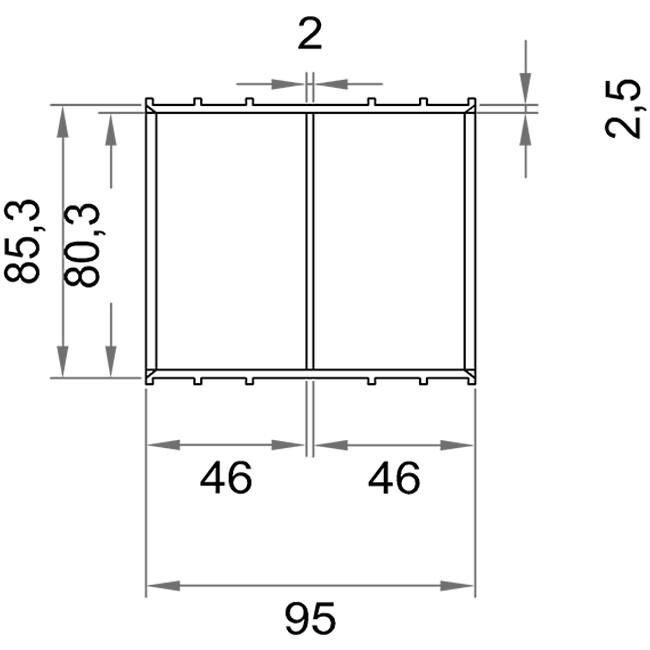 Wavin Ventiza Limhylsa PVC oval 235x80 mm M/M