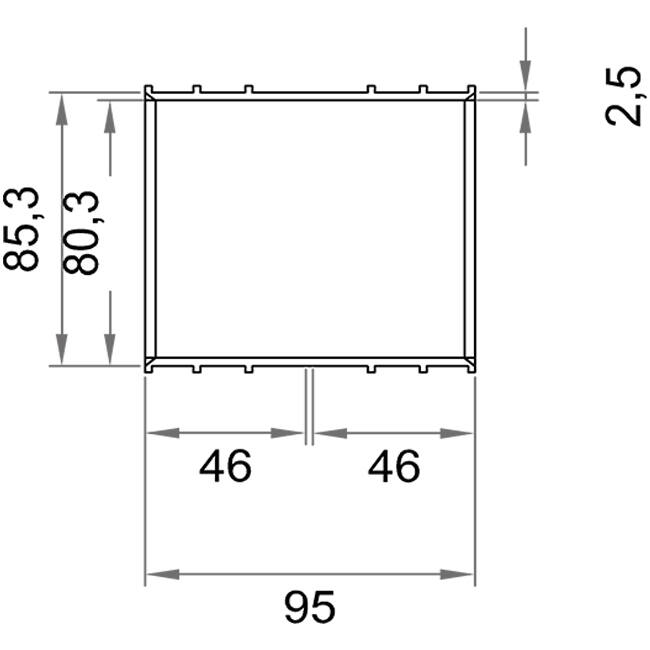Wavin Ventiza Överskjutningsmuff PVC oval 235x80 mm M/M