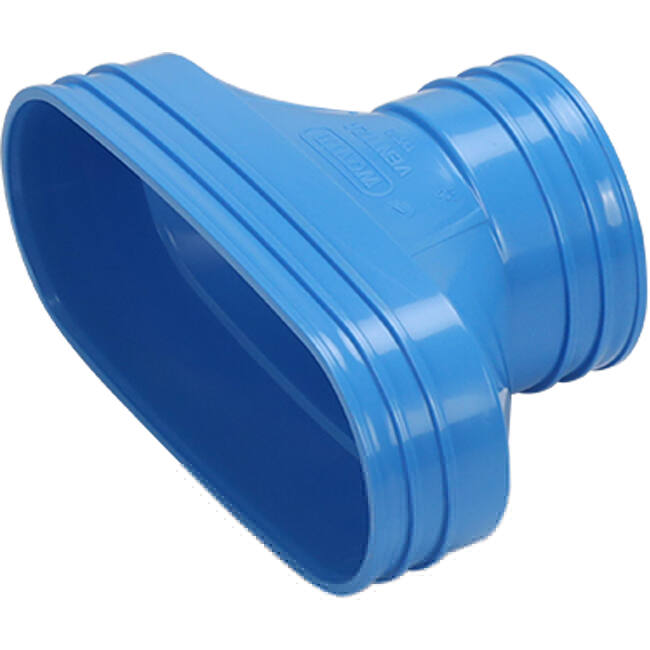 Wavin Ventiza Övergång PVC oval 195x80 mm till 80 mm M/M