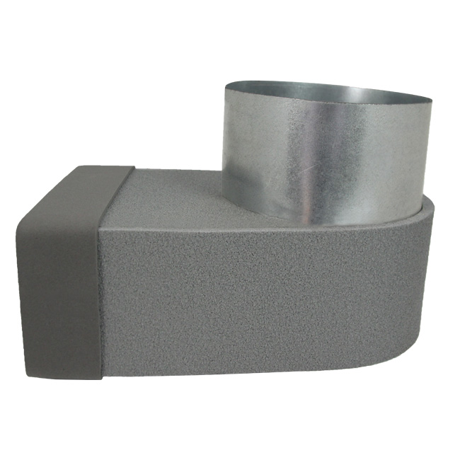 Thermoduct lepe hörnstycke enkel symmetriskt 220x80 mm till diameter 150 mm
