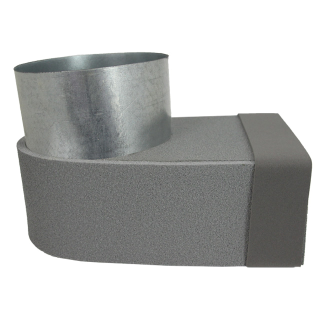 Thermoduct lepe hörnstycke enkel symmetriskt 220x80 mm till diameter 160 mm