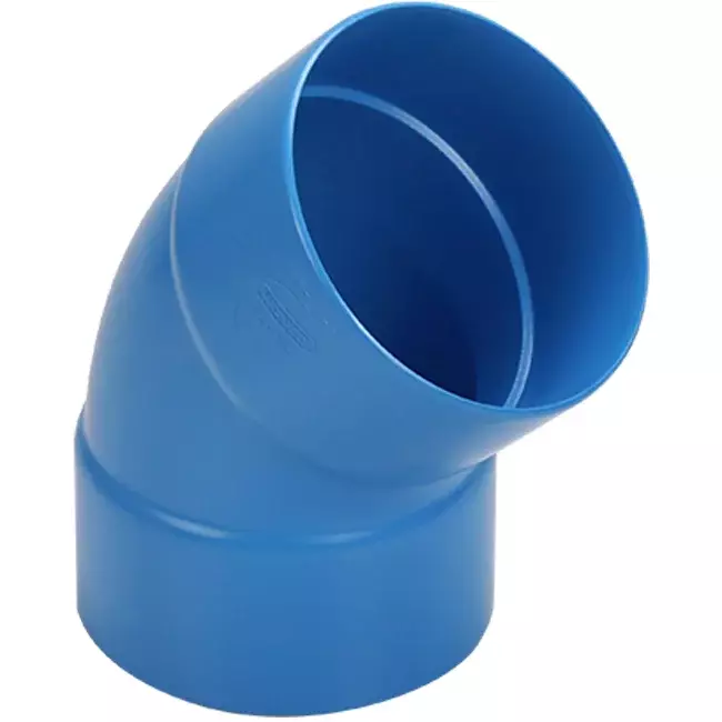 Wavin Ventiza 45 grader böj PVC rund med diameter 125 mm M/M