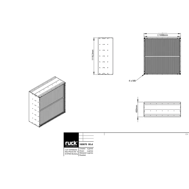 Filterlåda för Ruck MPC 700/800 boxfläkt - FB 1200