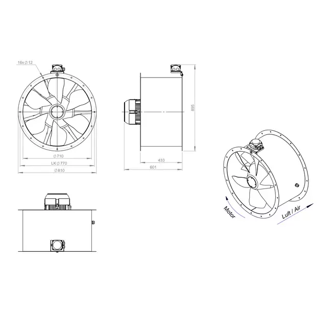Kanalfläkt axial 710 mm - AL 710 D84U 01 CFG