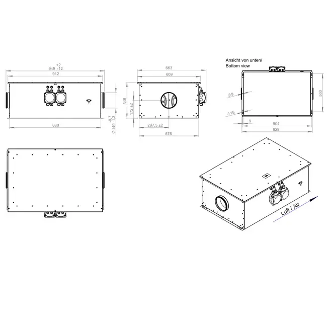 Rörfläkt 150 mm isolerad energieffektiv - EM DUO 150 EC K 01