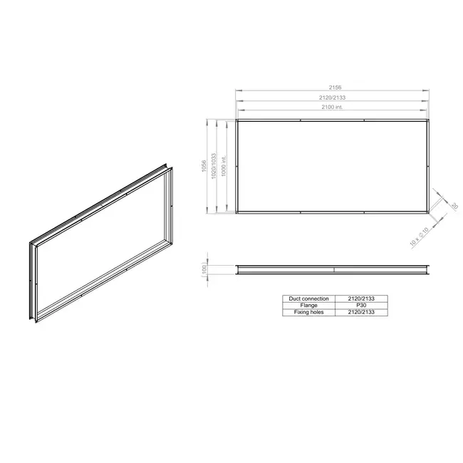 Flexibelt anslutningsstycke 2100 x 1000 - VS 210100