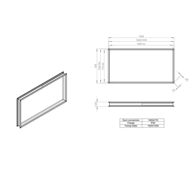 Flexibel anslutning 1400 x 700 - VS 14071