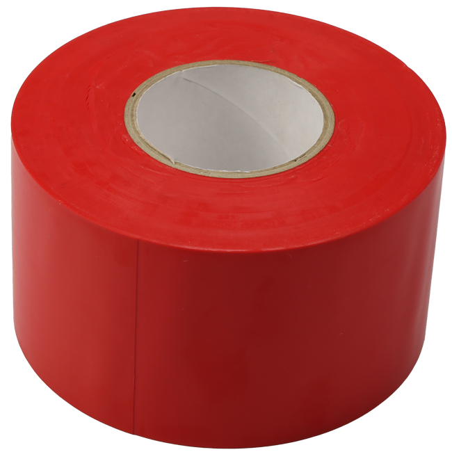 PVC-tejp röd 50 mm bred - rulle 33 m