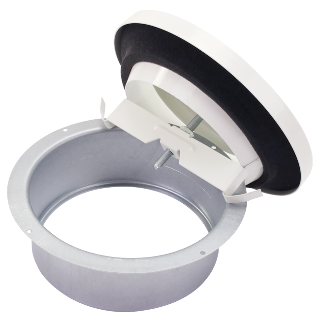 Luftutsläppsventil 100 mm med metallfjädrar - EAV-C100 RAL9010