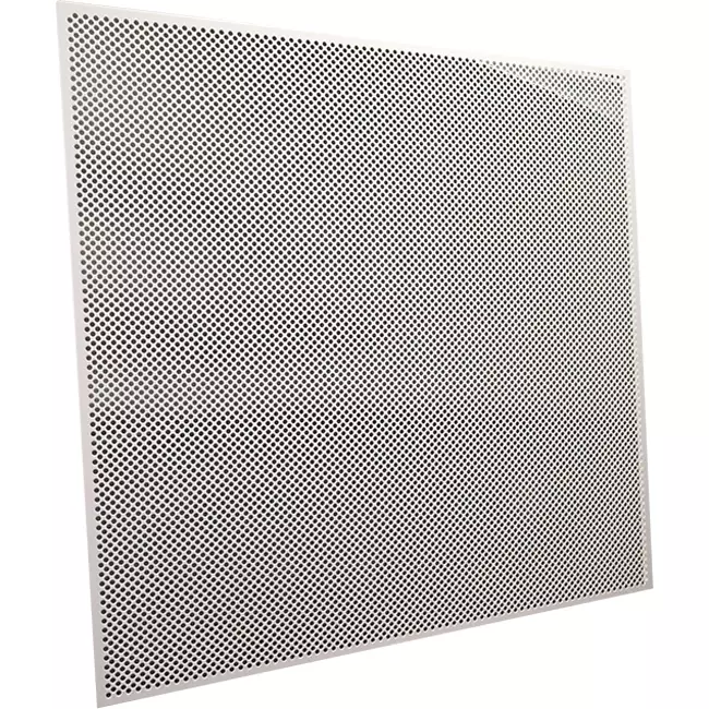 Perforerad takplatta 600 x 600 mm för infällning i systemtak - RAL9010