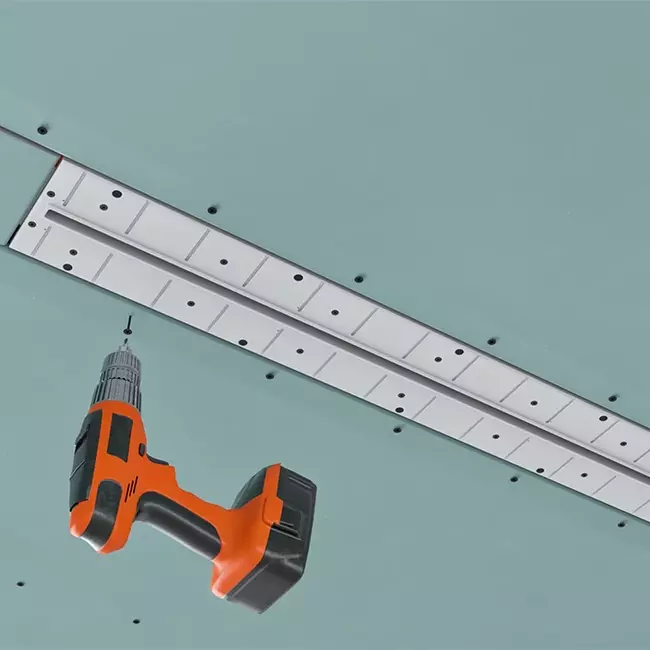 Ergovent ramlöst spaltdiffusor 600 mm med anslutningsdiameter 75 mm - profil