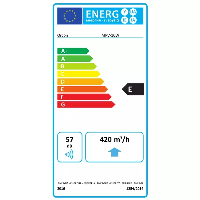 Orcon kanalansluten takfläkt MPV-10W 420 m³/h
