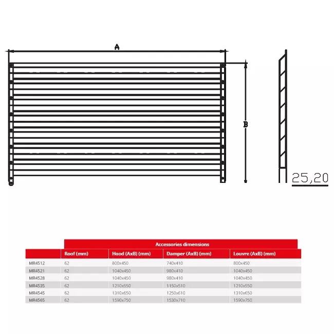 Maxivent by Econox lamell för MR4521 horisontell - LV