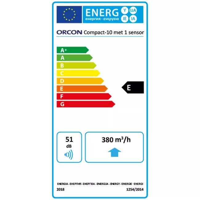 Orcon Compact 10RHP 320 m³/h + fuktsensor + RFT-styrning - perilexkontakt