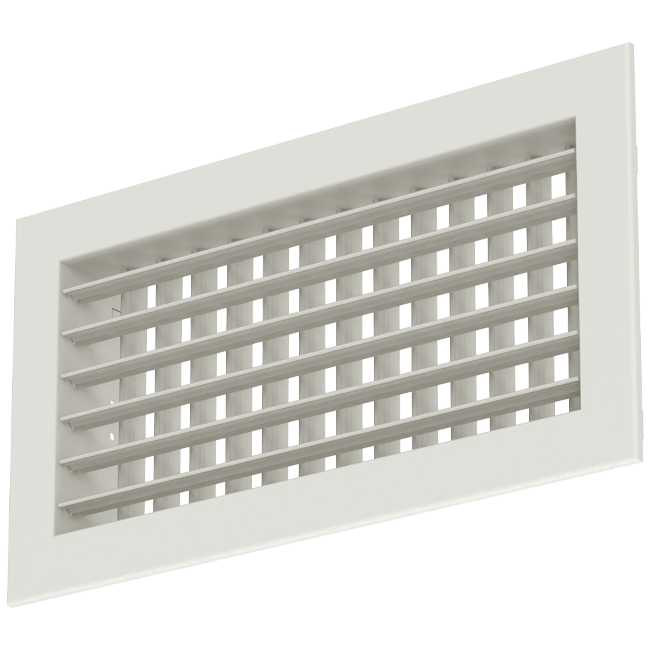 Dubbelt justerbart vägggaller i aluminium - med friktionsfjädrar - 500x150 mm - RAL 9010