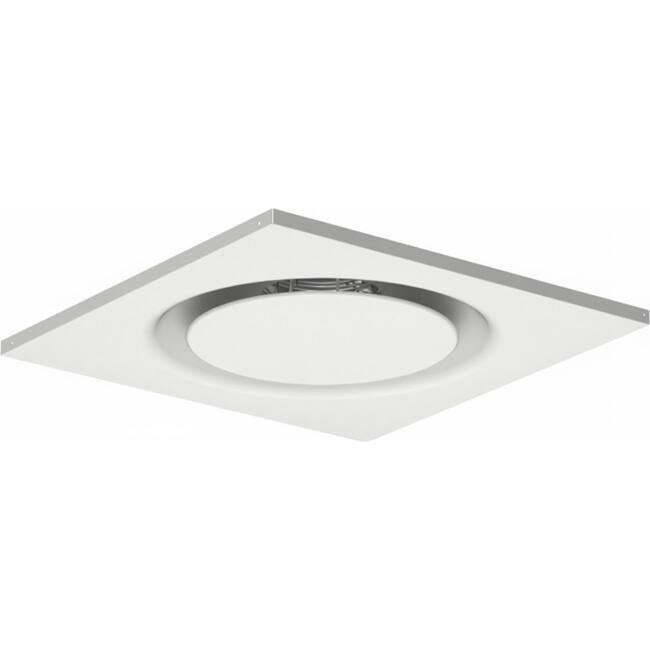 Takluftdon stål runt luftutlopp för till- och frånluft 595x595 mm - 160 mm - RAL 9010