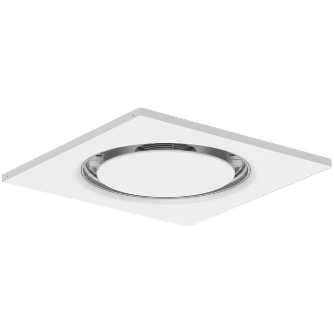 Takluftdon stål runt luftutlopp för till- och frånluft 595x595 mm - 160 mm - RAL 9016