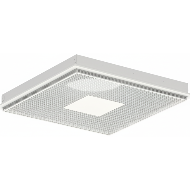 Perforerat takdon för till- och frånluft 595x595 mm - 250 mm - RAL 9010