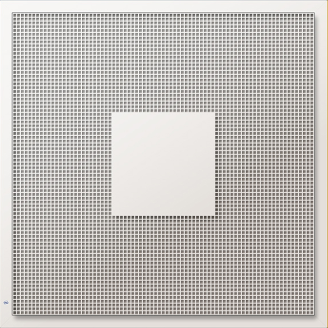 Perforerat takdon för till- och frånluft 595x595 mm - 250 mm - RAL 9010