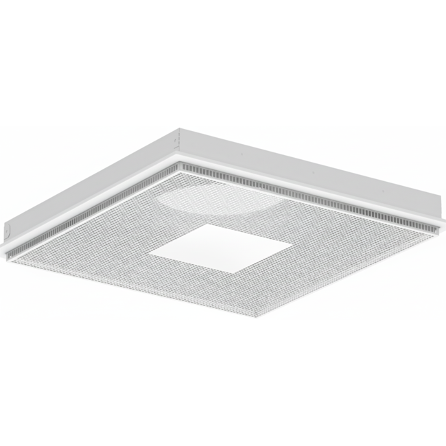 Perforerat takdon för till- och frånluft 595x595 mm - 125 mm - RAL 9016