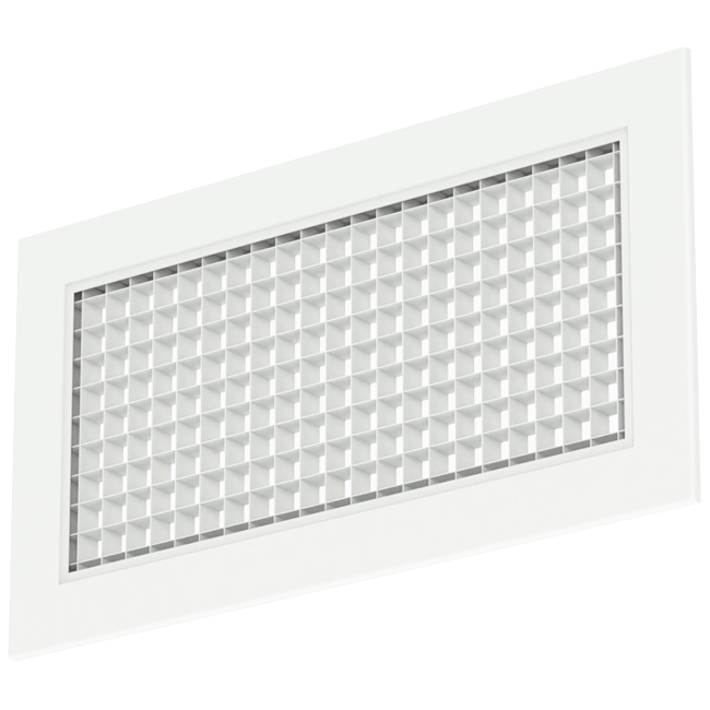Vägggaller av aluminium med fast galler - med friktionsfjädrar - 400x300 mm - RAL 9016