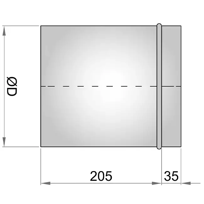 Förlängd glidanslutning 150 mm till spiralrör