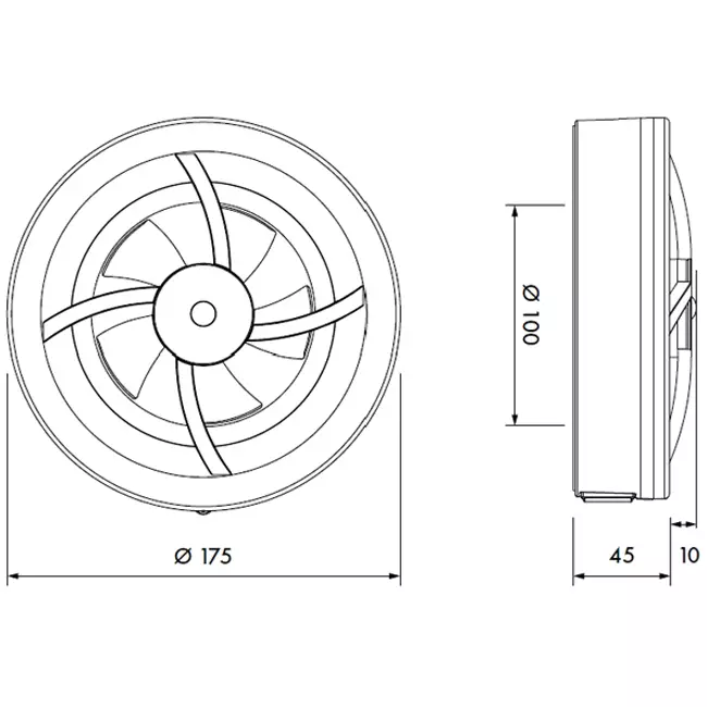Solara badrumsfläkt med värmeväxlare - 100 mm diameter - matt vit