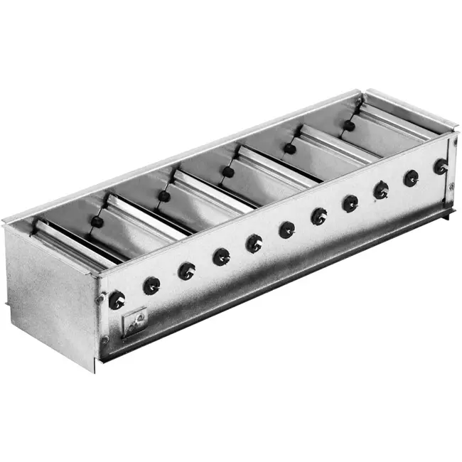 Dubbelt justerbart vägggaller i aluminium med styrdämpare - med friktionsfjädrar - 400x100 mm - RAL 9005